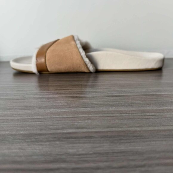 OluKai Hō‘ala Women’s Slide Sandals Size 10 $120 in Tan / Puka Hoala Shearling - Picture 8 of 12